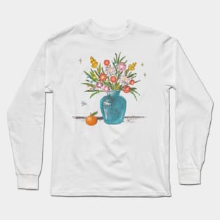 Flower Vase Hand Drawn Long Sleeve T-Shirt